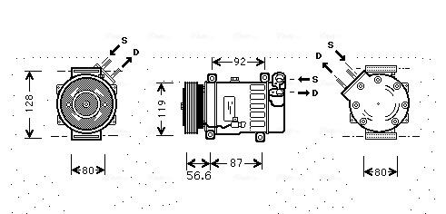 Compressor de aparelho de ar condicionado Citroen C8 EA, EB