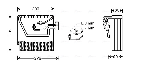 Vaporizador de aparelho de ar condicionado Volvo S40 1 VS