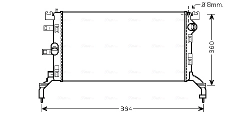 Radiador de esfriamento de motor Renault Laguna 3 BT0, BT1
