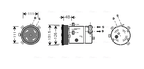 Compressor de aparelho de ar condicionado Opel Astra 51, 52, F35, M35