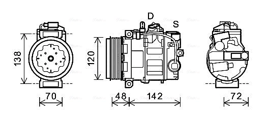 Компрессор системы кондиционирования VAG 958126014BX цена, от 443.26 USD