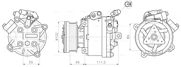 Compressor de aparelho de ar condicionado Mitsubishi ASX GA