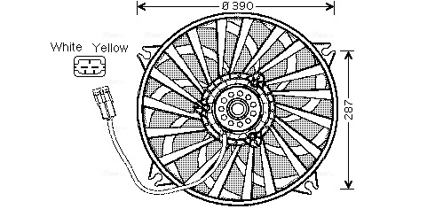 Ventilador elétrico de esfriamento montado (motor + roda de aletas) esquerdo Citroen C5 1 DE