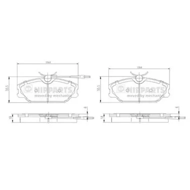 Sapatas do freio traseiras de disco para Renault Clio I BC57, 5357