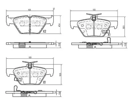 Sapatas do freio traseiras de disco Subaru Outback V B15, BS