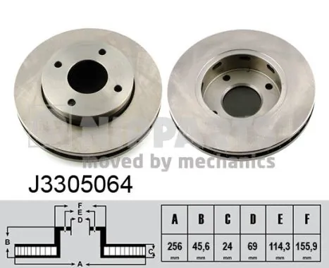 Диск тормозной передний на Mitsubishi Colt VI Z3A