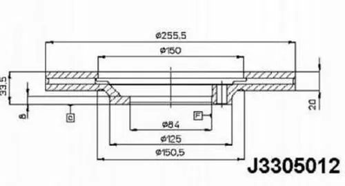 Freno de disco delantero J3305012 Nipparts