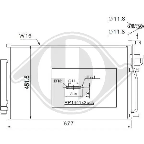 Radiador de aparelho de ar condicionado Chevrolet Captiva 1 C100