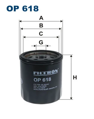 OP618 FILTRON Filtro de aceite original y equivalente