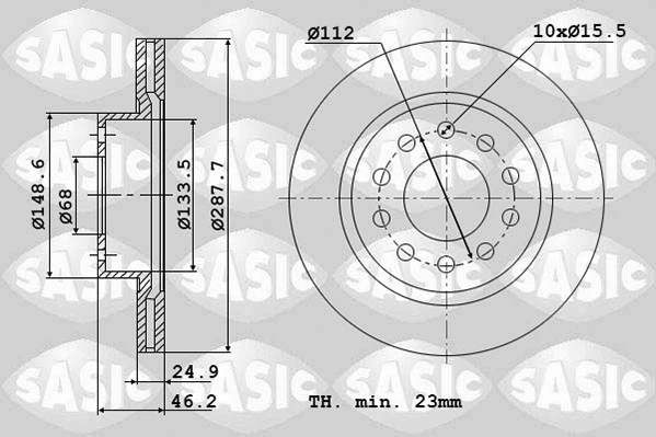Тормоз дисковый передний Volkswagen Passat B5 седан (3B3) (2000 - 2005) цена, от 42.56 USD
