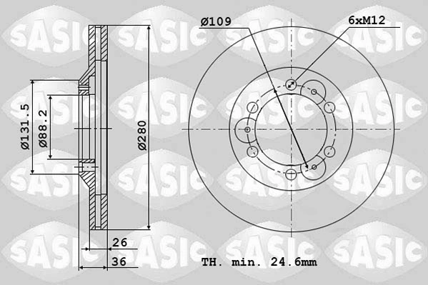 Передний тормозной диск Fitshi 359634BW