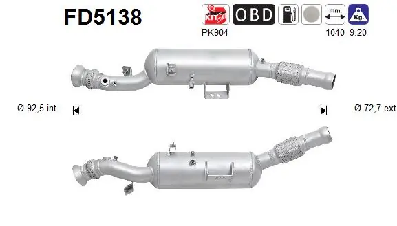 DPF-фильтр Mercedes A9074902701