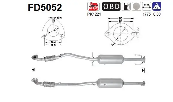 Купить 95520819 Peugeot/Citroen Сажевый фильтр дпф