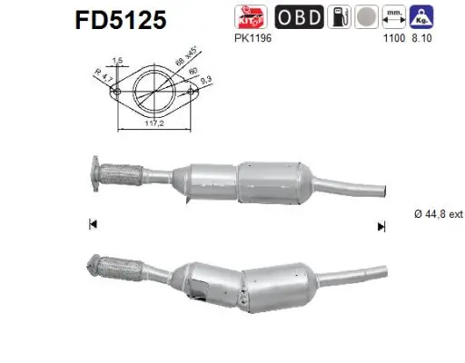 Сажевый фильтр DPF на Renault Clio III BR01, CR01