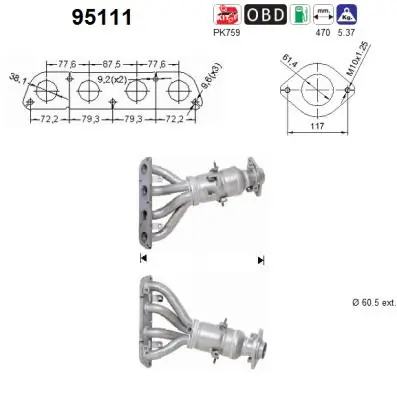 Convertidor - catalisador Toyota Auris E15