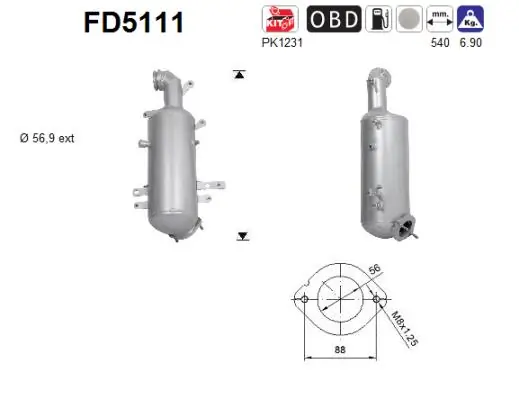 95515325 General Motors Сажевый фильтр DPF