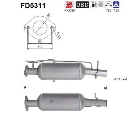 Сажевый фильтр DPF на Ford Transit VI V347/8
