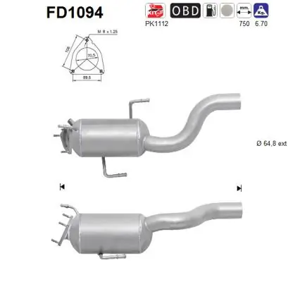 ДПФ фильтр Volkswagen Touareg II внедорожник (7P5, 7P6) (2010 - 2017) цена, от 314.98 USD