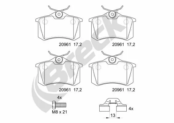  Задние тормозные колодки Volkswagen Bora 