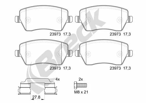 Колодки Breck 239730070200 цена, от 22.18 USD