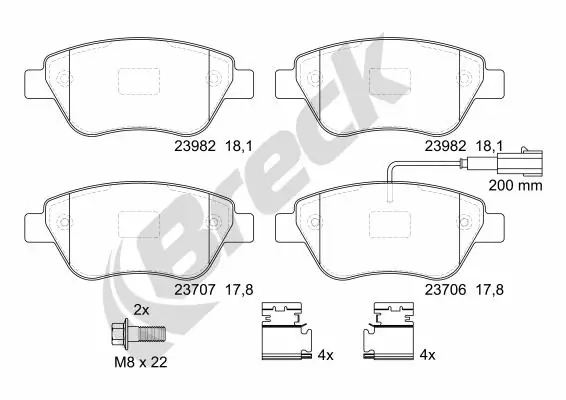 Колодки Breck 239790070110 цена, от 21.46 USD