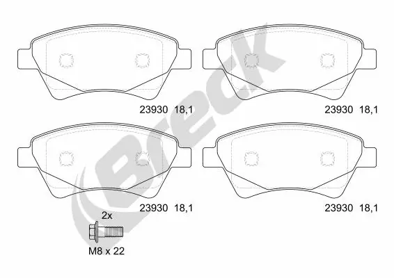 Колодки Breck 239300070200 цена, от 21.54 USD