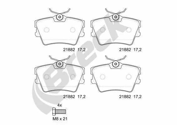 Колодки дисковые  Breck 218820070400 цена, от 16.91 USD