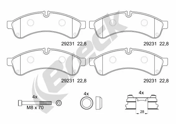 Колодки дисковые  Breck 292310070300 цена, от 37.01 USD