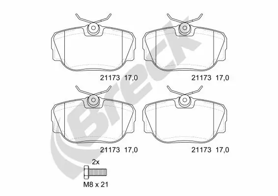 Колодки Breck 211730070100 цена, от 12.04 USD