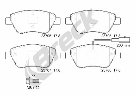 Колодки Breck 237050070110 цена, от 19.84 USD