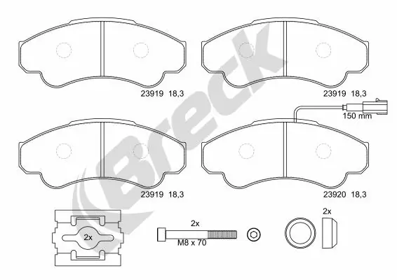 Колодки Breck 239190070310 цена, от 21.14 USD