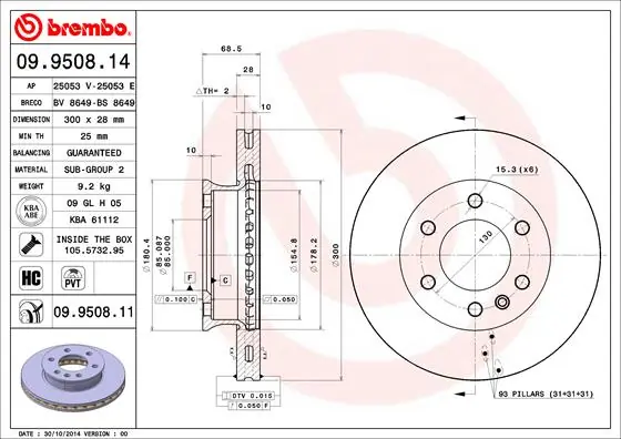 Disco do freio dianteiro para Mercedes Sprinter II 3-t 906