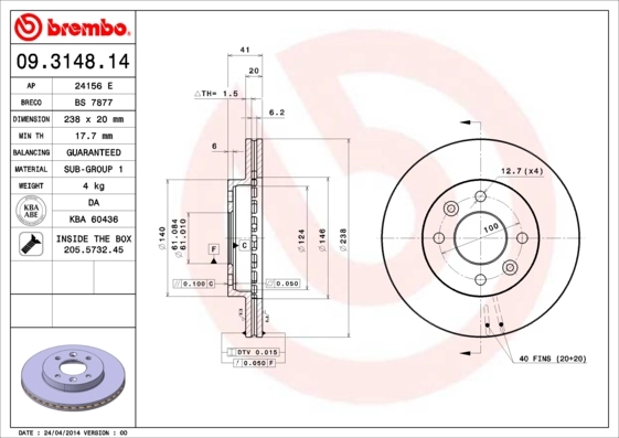 Передние тормозные диски BD6336 BRP