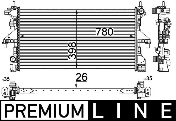 CR808000P Mahle Original Радиатор основной