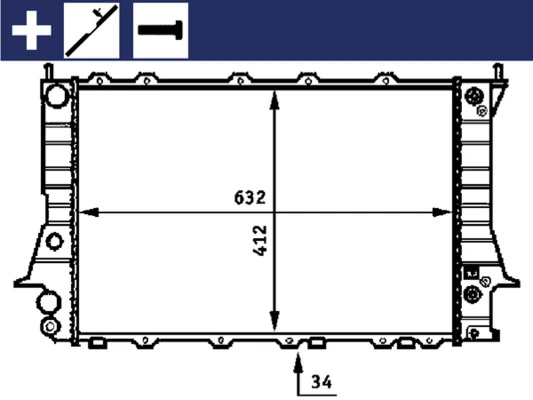 CR413000S Mahle Original Радиатор основной