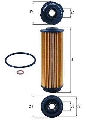 OX1146D Mahle Original Масляный фильтр двигателя