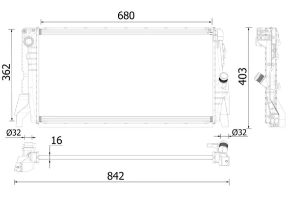 Radiador de esfriamento de motor MINI Cooper F55