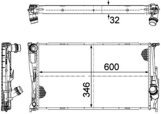 Радиатор охлаждения двигателя Mahle Original CR1083000P цена, от 84.05 USD