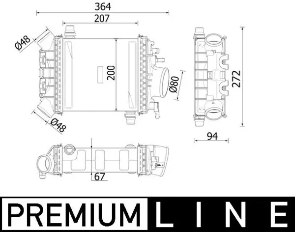 CI547000P Mahle Original Охладитель наддувочного воздуха