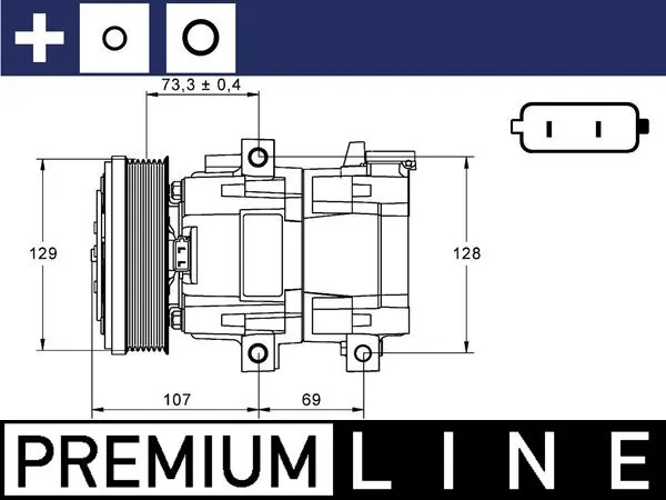 Компрессор системы кондиционирования Mahle Original ACP855000P цена, от 146.28 USD