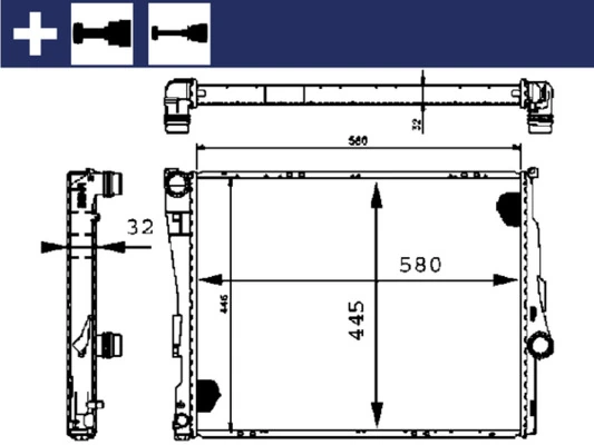 Радиатор охлаждения двигателя Mahle Original CR455000S цена, от 103.69 USD