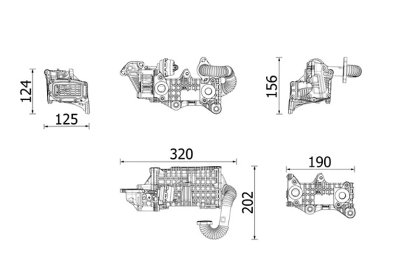 CE43000P MAHLE Enfriador EGR de recirculación de gases de escape original y equivalente
