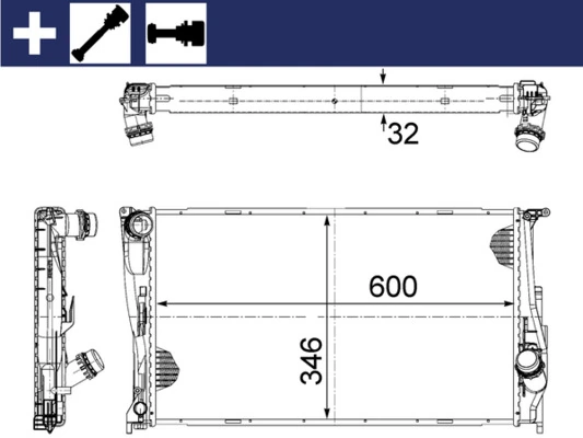 Радиатор охлаждения двигателя Mahle Original CR1083000S цена, от 135.82 USD