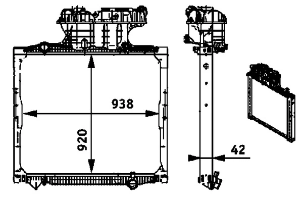 Radiador de esfriamento de motor MAN TGX 1