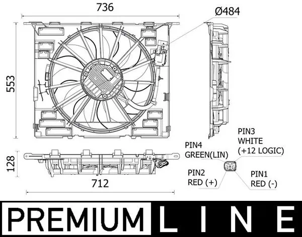 CFF535000P Mahle Original Диффузор радиатора охлаждения в сборе с мотором