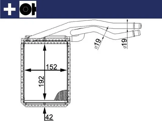 AH22000S Mahle Original Радиатор отопителя салона
