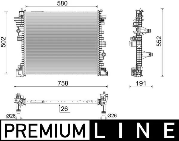 CR2598000P Mahle Original Радиатор охлаждения, дополнительный