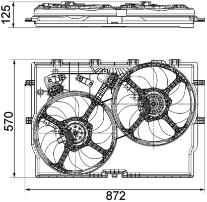 Ventilador elétrico de esfriamento montado (motor + roda de aletas) Citroen Jumper 250