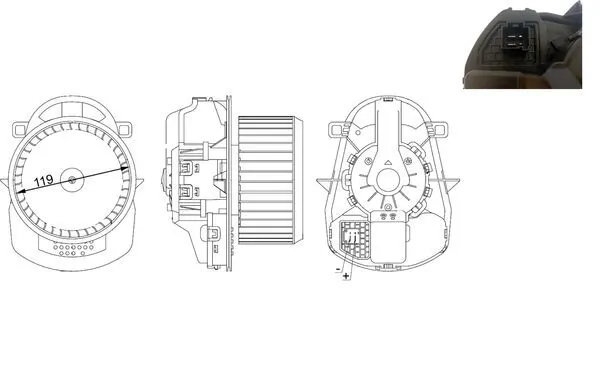 Вентилятор печки AB258000S Mahle Original
