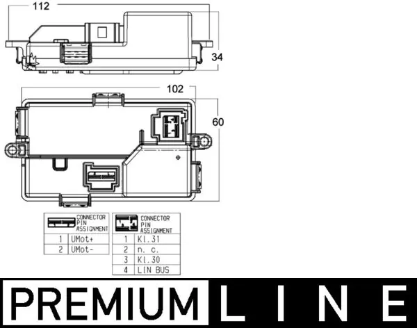 ABR68000P Mahle Original Реле печки